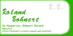 roland bohnert business card